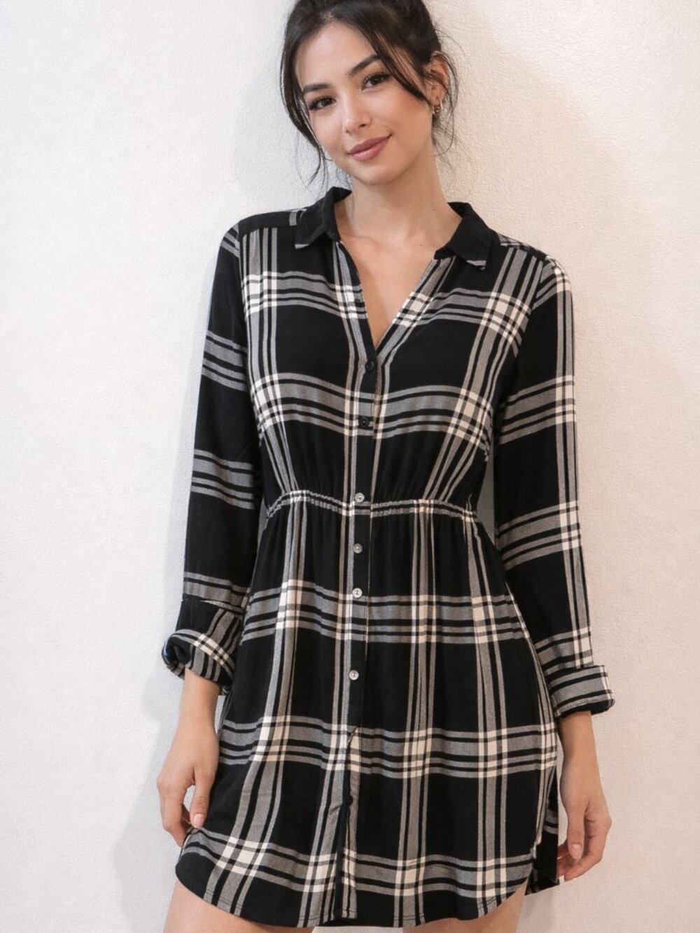 Express Black Plaid Dress Size S